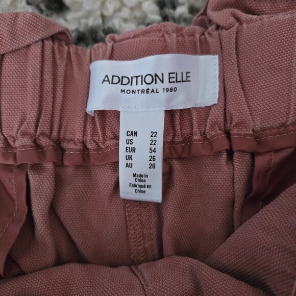 Addition Elle Plus Size 22 Rose Pink Drawstring Tapered Shorts Lounge Casual - Picture 2 of 3